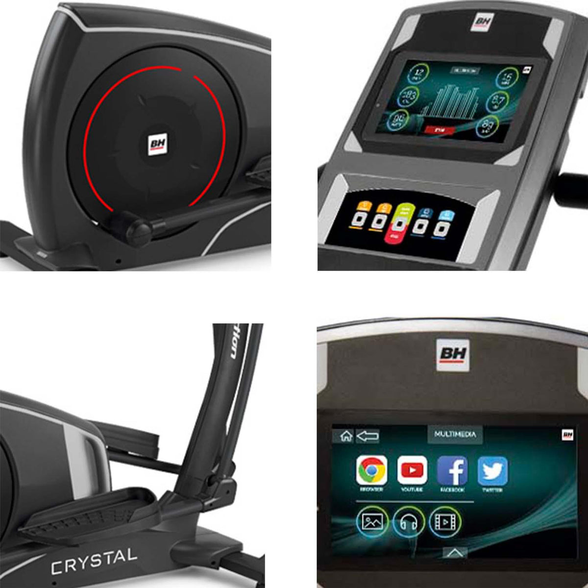 BH FITNESS CRYSTAL TFT YARI PROFESYONEL ELİPTİK BİSİKLET