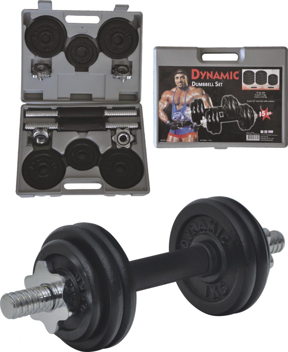 DYNAMIC 15 KG DÖKÜM AĞIRLIK DUMBBELL SET